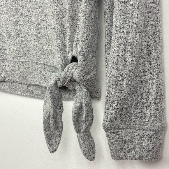 J. CREW Gray Marled Sweater Knit Jersey Tie Waist Top - Picture 3 of 7